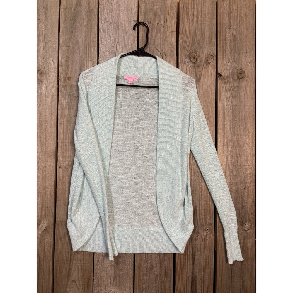 Lilly Pulitzer Light Blue Open Front Cardigan